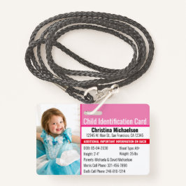 Tarjeta De Identificación Alergia de emergencia para identificación fotográf