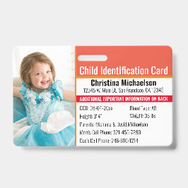 Tarjeta De Identificación Alergia de emergencia para identificación fotográf