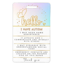 Alerta de Autismo Insignia de identificación autis
