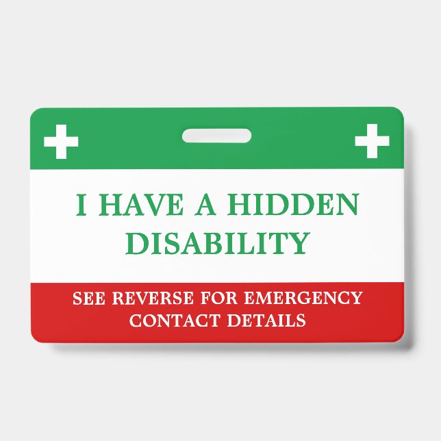 Tarjeta De Identificación Alerta Médica Oculta de Discapacidad Inalerta Lany (Parte frontal)