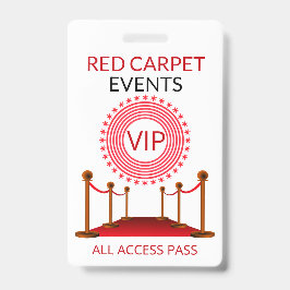 Tarjeta De Identificación Alfombra roja del pase VIP