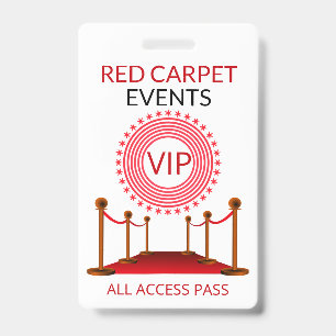 Tarjeta De Identificación Alfombra roja del pase VIP