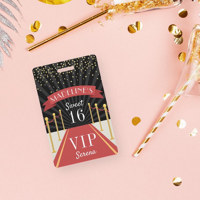 Tarjeta De Identificación Alfombra Roja Personalizada VIP Pass Dulce Diecisé (Subido por el creador)