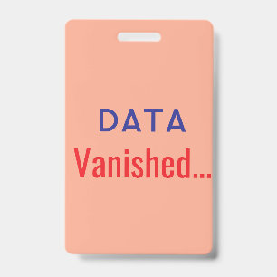 Tarjeta De Identificación alfombras de texto desaparecido de datos