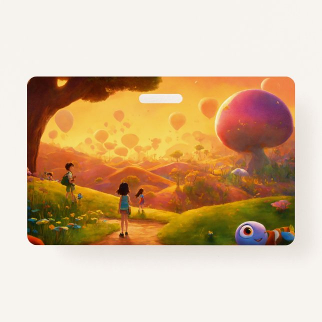 Tarjeta De Identificación Almohadilla de dibujo del Reino Mágico para niños  (Anverso)