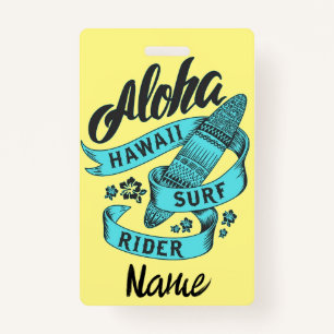 Tarjeta De Identificación Aloha Hawaii Surf Rider Thunder_Cove