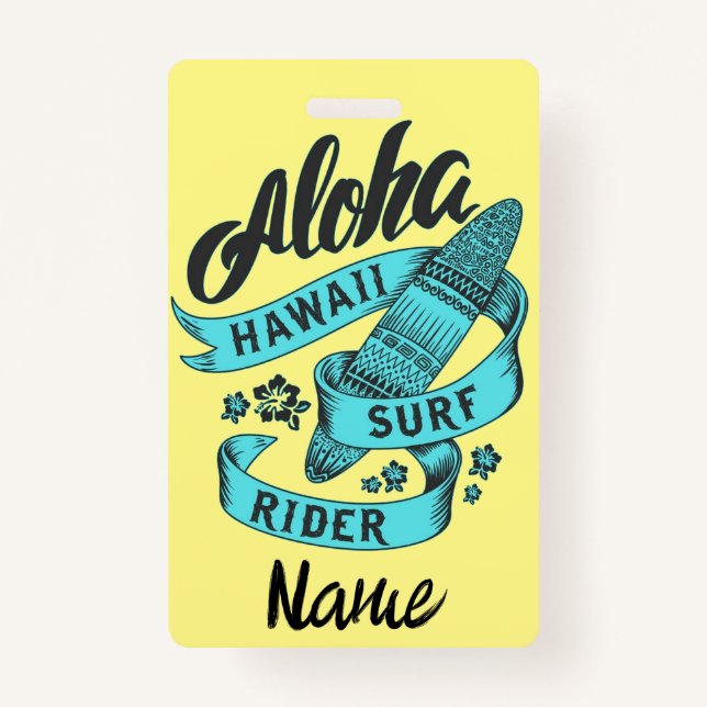 Tarjeta De Identificación Aloha Hawaii Surf Rider Thunder_Cove (Anverso)
