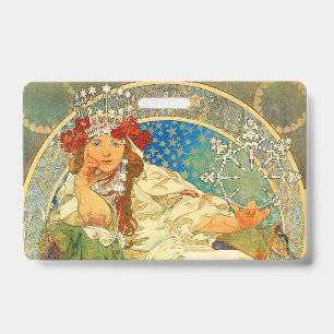Tarjeta De Identificación Alphonse Mucha Arte Nouveau Princesa Jacinto