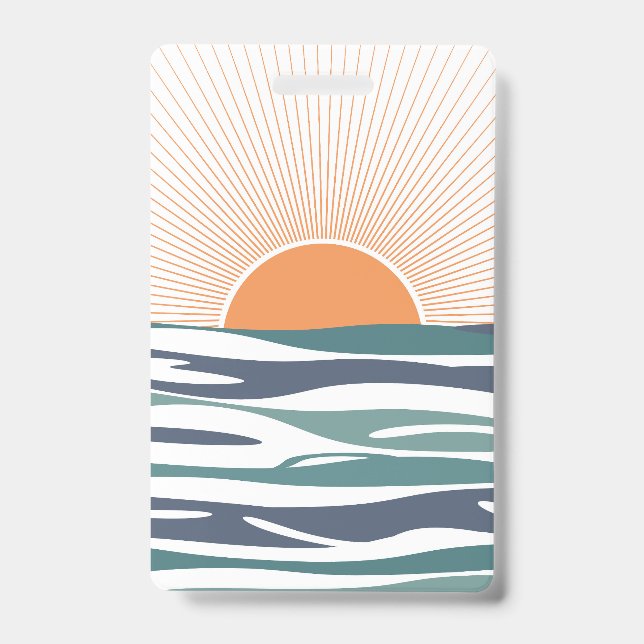 Tarjeta De Identificación Amanecer junto al mar (Parte frontal)