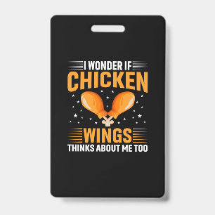 Tarjeta De Identificación Amante del Pollo   Ala de Pollo