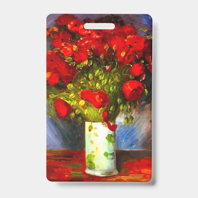 Tarjeta De Identificación Amapolas Rojas de Van Gogh (Parte frontal)