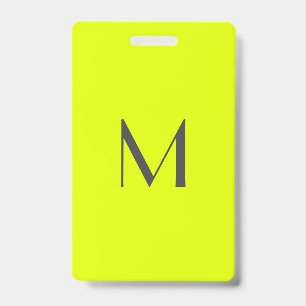 Tarjeta De Identificación amarillo fluorescente - añadir monograma