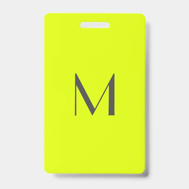 Tarjeta De Identificación amarillo fluorescente - añadir monograma (Parte frontal)