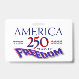 TARJETA DE IDENTIFICACIÓN AMÉRICA 250 AÑOS DE LIBERTAD