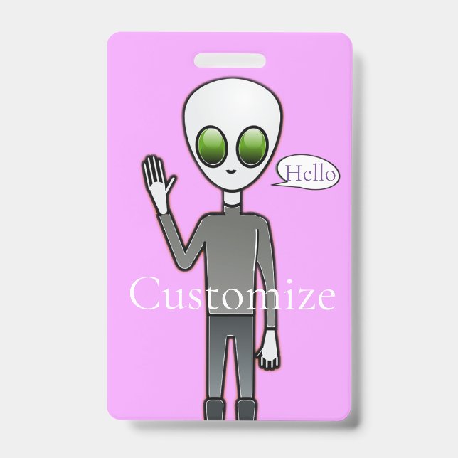 Tarjeta De Identificación Amigable Waving Alien Thunder_Cove (Parte frontal)