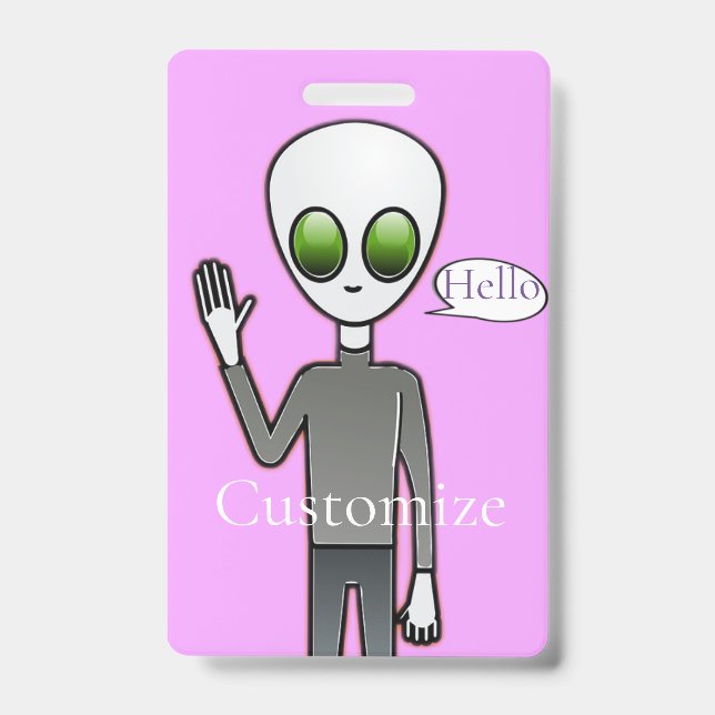 Tarjeta De Identificación Amigable Waving Alien Thunder_Cove (Parte frontal)