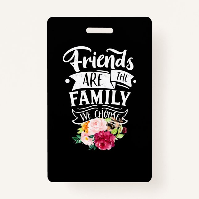 Tarjeta De Identificación Amigos Son La Familia Que Elegimos (Anverso)