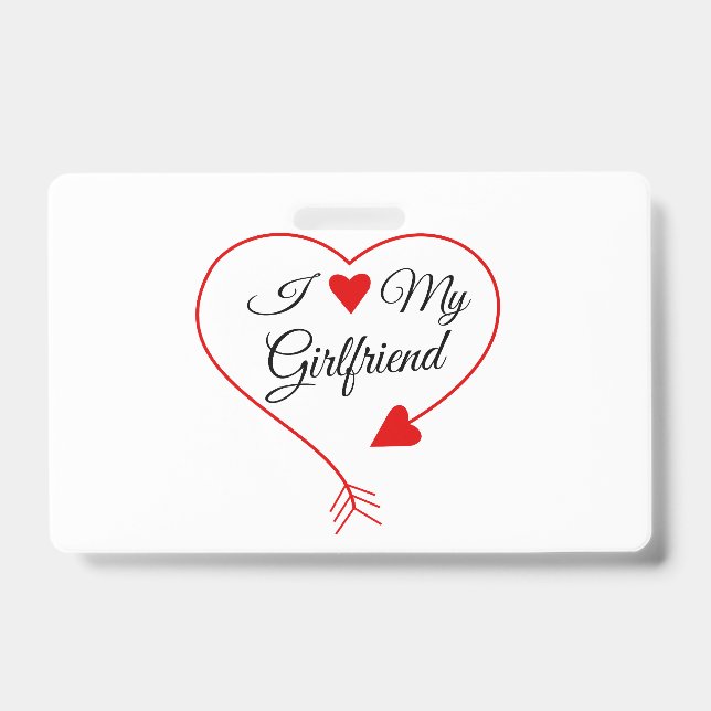 Tarjeta De Identificación " amo a mi novia " (Front)