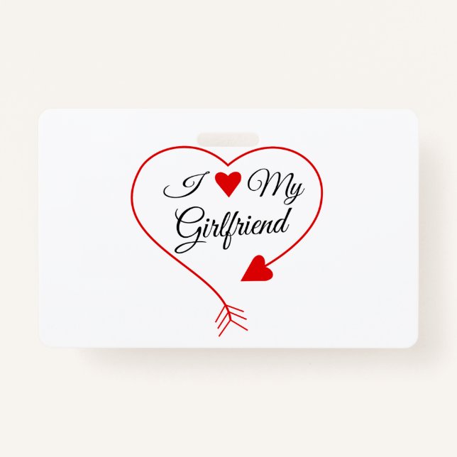 Tarjeta De Identificación " amo a mi novia " (Anverso)