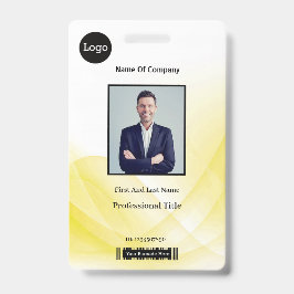 Tarjeta De Identificación Amortización amarilla Wave Business Photo ID