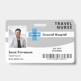 Tarjeta De Identificación Añadir gris tu logotipo de identificación de foto 