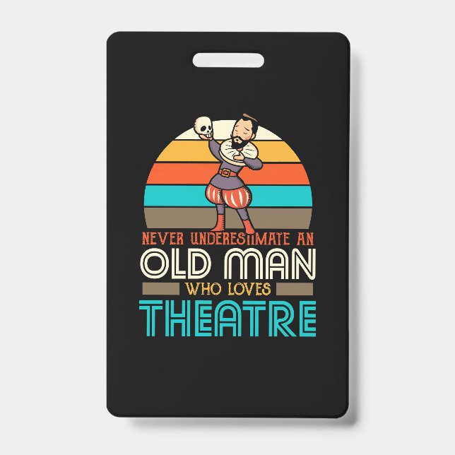 Tarjeta De Identificación Anciano que ama el teatro (Parte frontal)