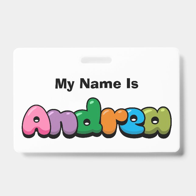Tarjeta De Identificación Andrea (Parte frontal)