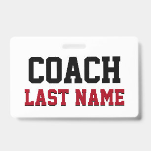 Tarjeta De Identificación Apellido Personalizado del Entrenador