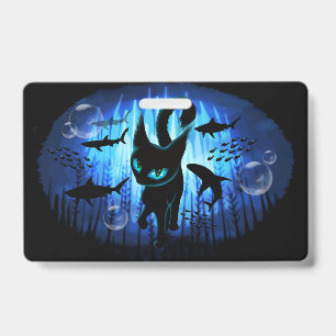 Tarjeta De Identificación Aquaticat - Gato Surrealista en Fantasía del Océan
