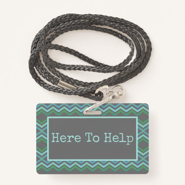 Tarjeta De Identificación Aquí para obtener ayuda (Anverso con cordón)