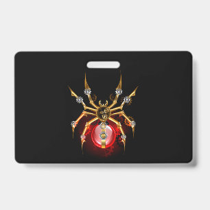 Tarjeta De Identificación Araña steampunk sobre negro