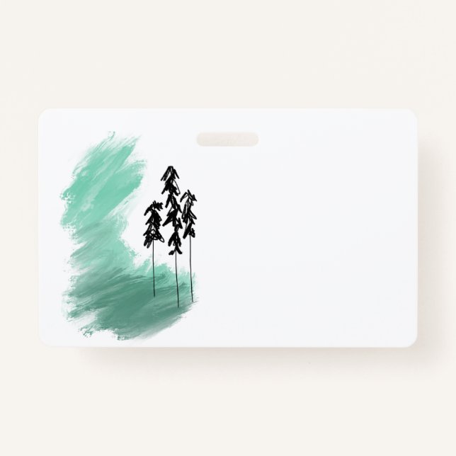 Tarjeta De Identificación Árbol verde escandinavo arte simple menta moderna (Anverso)
