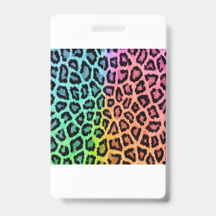 Tarjeta De Identificación arco iris BG del leopardo