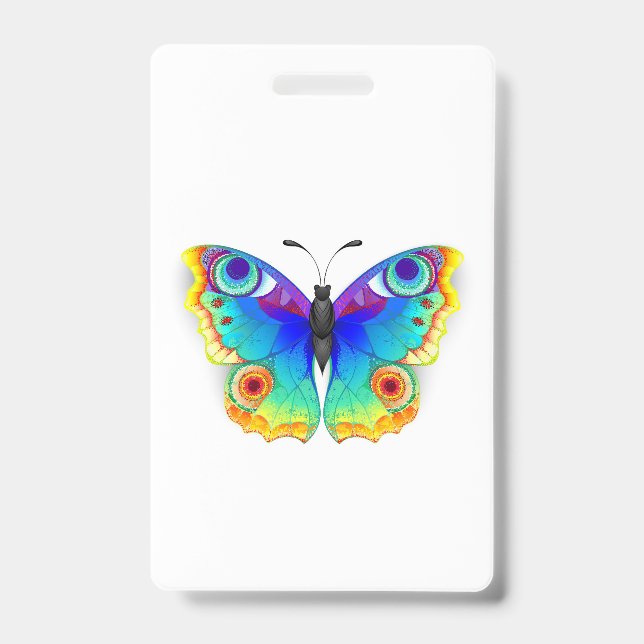 Tarjeta De Identificación Arcoiris mariposa Peacock Eye (Parte frontal)
