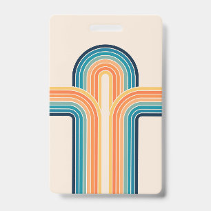 Tarjeta De Identificación Arcos triple retro coloridos