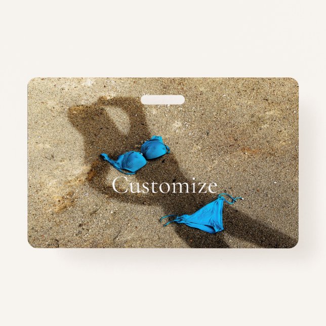 Tarjeta De Identificación Arena azul de Bikini Beach Thunder_Cove (Anverso)