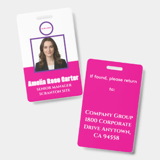 Tarjeta De Identificación Armada | ID de Foto de Empleado Seguridad de la Em