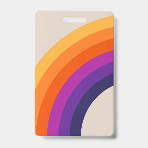 Tarjeta De Identificación Arte de arcoiris de estilo retro colorido