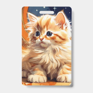 Tarjeta De Identificación Arte Gato Naranja Art Nouveau de Alphonse Mucha