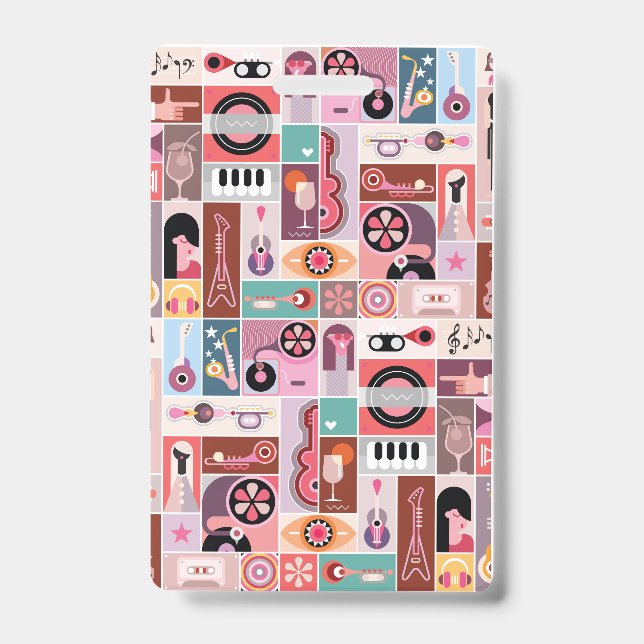 Tarjeta De Identificación Arte pop musical (Parte frontal)