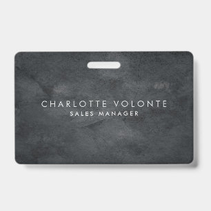 Tarjeta De Identificación Arte Profesional Gris Elegante y con Estilo