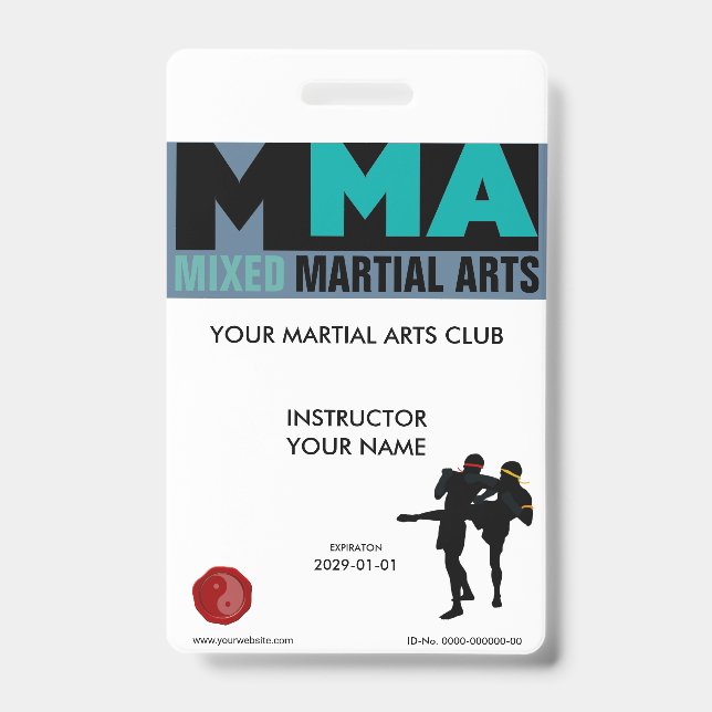 Tarjeta De Identificación Artes Marciales Mixtas (Parte frontal)