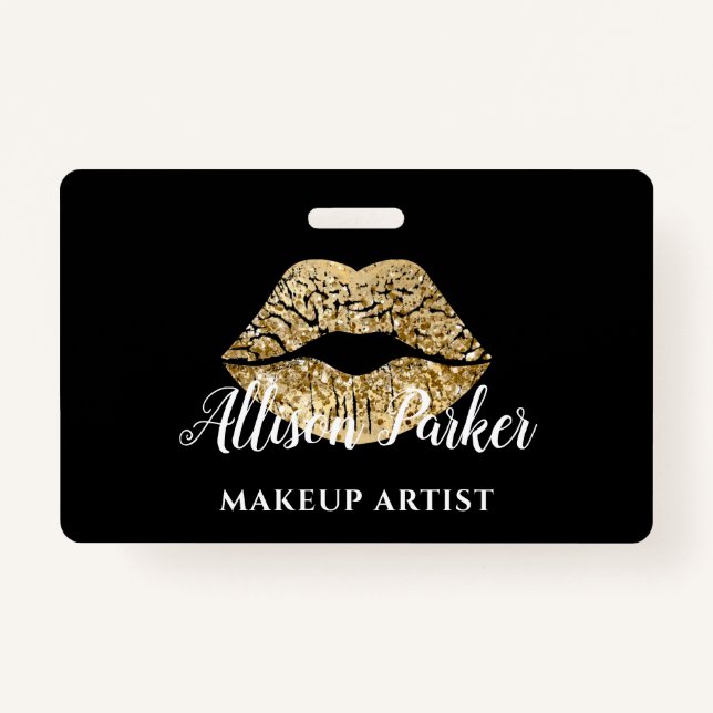Tarjeta De Identificación Artista de maquillaje de Black Gold Kiss (Anverso)