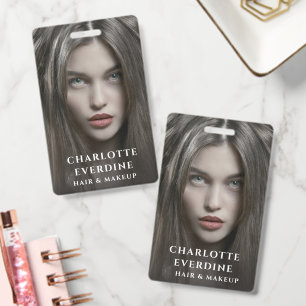 Tarjeta De Identificación Artista de Maquillaje de Foto Moderna
