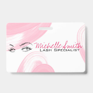 Tarjeta De Identificación Artista de Maquillaje Extensiones de Pestañas Pest