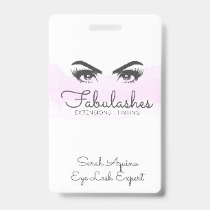 Tarjeta De Identificación Artista de Maquillaje Pestañas Extensiones de Ojos