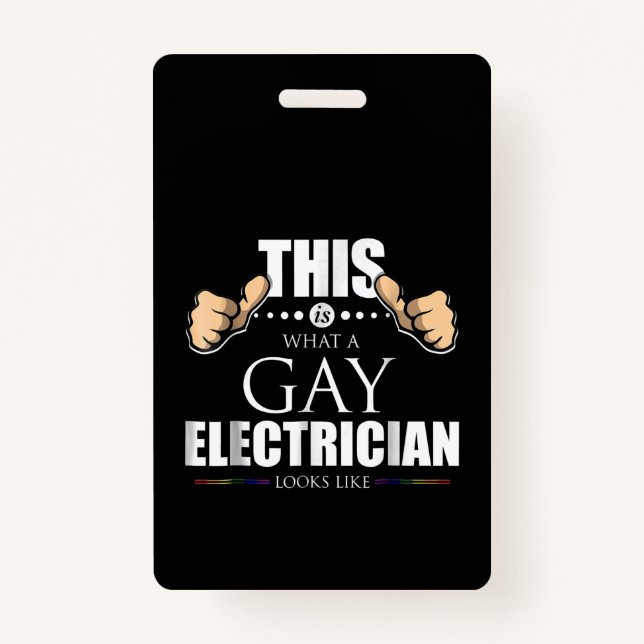Tarjeta De Identificación Así Se Ve Un Electricista Gay LGBT (Anverso)