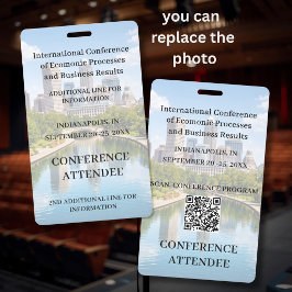 Tarjeta De Identificación *Asistente a la conferencia con foto reemplazable 