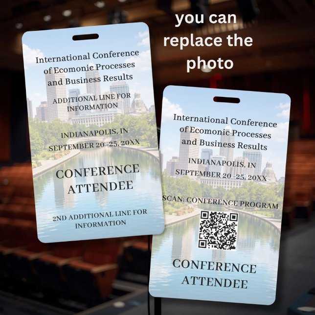 Tarjeta De Identificación *Asistente a la conferencia con foto reemplazable  (Subido por el creador)