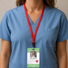 Tarjeta De Identificación Asistente de salud en el hogar Enfermera auxiliar 